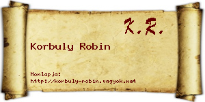 Korbuly Robin névjegykártya